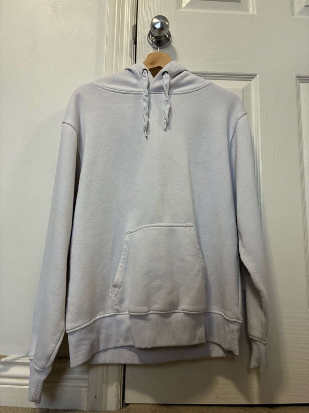 Men's Classic White Hooded Pullover Sweatshirt